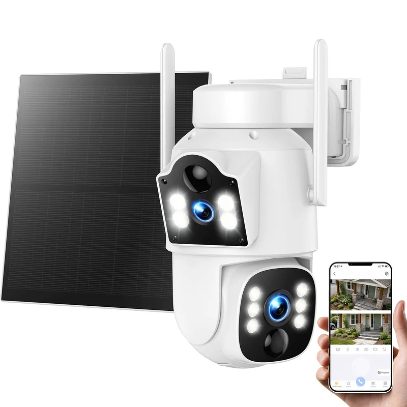 2K Dual-Lens 4G LTE Cellular PTZ Security Camera